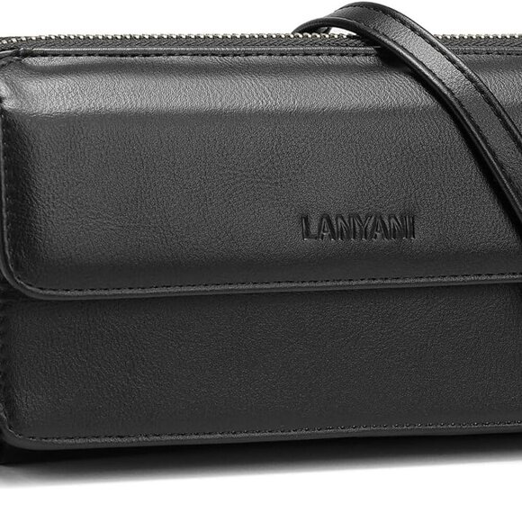 RFID Crossbody Wallet Wristlet Purse with Phone Pocket For Women Vegan Leather - Picture 1 of 8